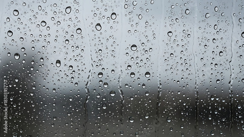A stunning realistic transparent water droplets overlay, showcasing drops and streaks dripping down a clear glass surface with crystal clarity.