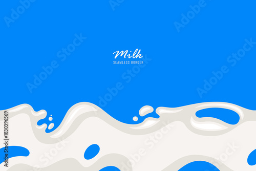 Milk splash vector seamless banner