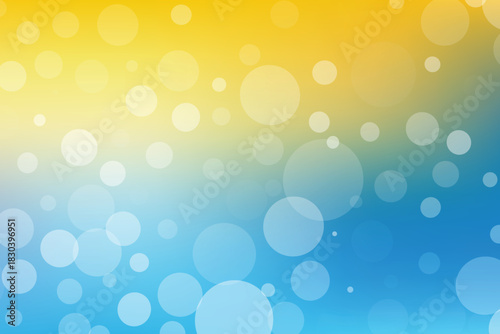 Abstract bokeh background with soft light effect blurred circles in yellow and blue perfect for summer or spring designs EPS vector