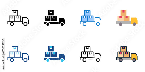 logistics icon set multiple style vector collection 

