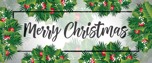 Decorative christmas seamless pattern with coniferous branches and falling snow on transparent background.