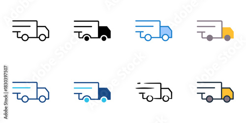 Shipping icon set multiple style vector collection 

