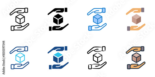 Material handling icon set multiple style vector collection 
