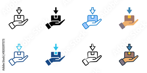 Receiving icon set multiple style vector collection 
