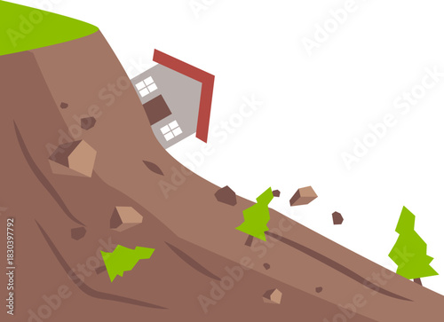 Landslide Flat Illustration