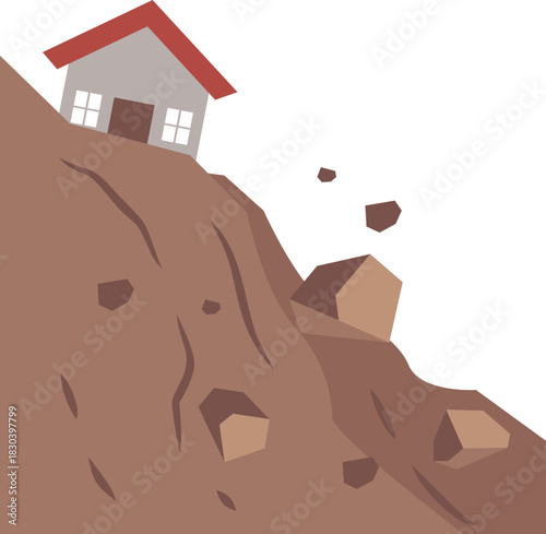 Landslide Flat Illustration
