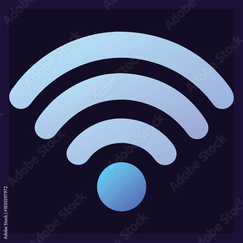 Simple wireless signal icon graphic