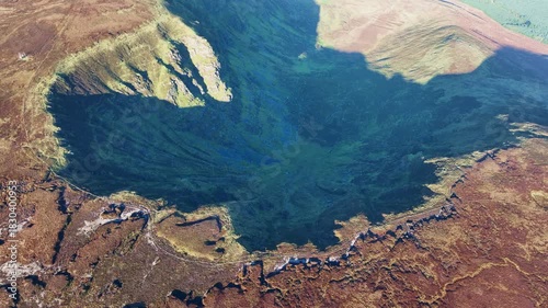 epic Ireland Mountains looking down into Coum Eag Comeragh Mountains Waterford dramatic winter light