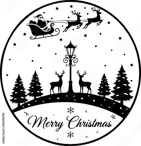 christmas tree and moon