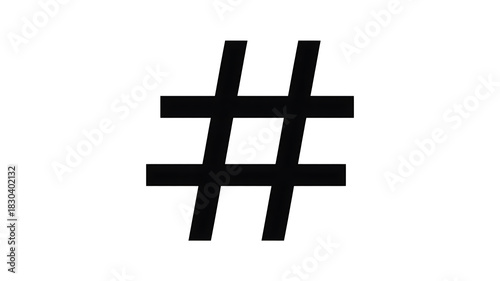 Black hashtag symbol for social media tagging