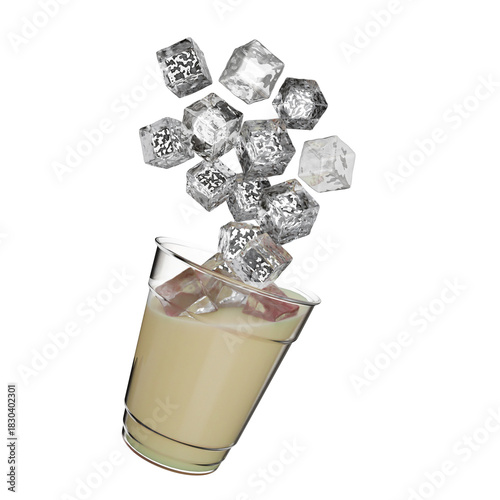 iced milk with ice sprinkles