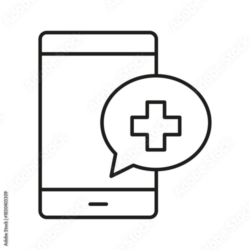 Editable health consultation vector icon. Part of a big icon set family. Perfect for web and app interfaces. Medical chat icon with plus symbol and speech bubbles. Medical chat healthcare icon vector 