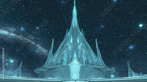 Crystalline Palace Under Starry Night