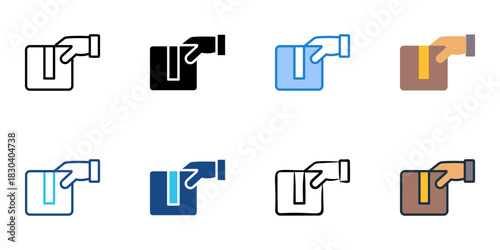 Picking icon set multiple style vector collection 
