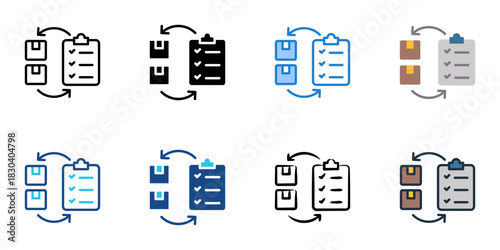 Stock control icon set multiple style vector collection 
