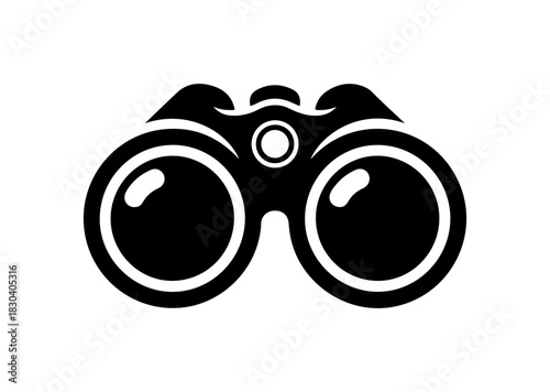 Modern binoculars icon for exploration, discovery, and searching for opportunities