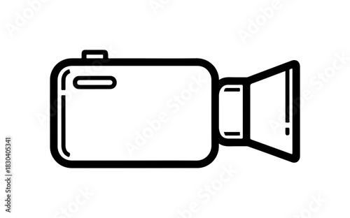 Sleek camcorder icon for modern video projects, capturing memories and moments beautifully