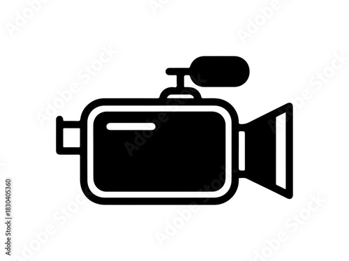 Sleek modern video camera icon for creative projects and film industry designs