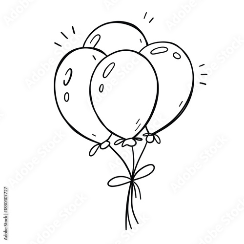 Balloon hand drawn doodle. Vector illustration