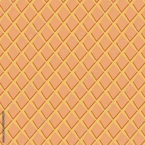 Waffle cone and wafer texture vector backgrounds. Crispy Wafer Texture Vector Background. Ice Cream Cone Pattern perfect for ice cream packaging, bakery labels, fabric prints, and wrapping paper.