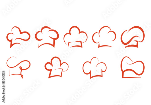 Chef Hat Cooking Logo Set