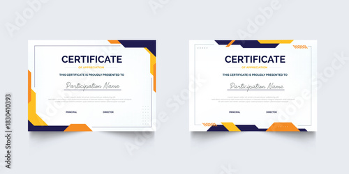 Set of geometric business Certificate of appreciation template frame border premium design. Certificate of Appreciation for business and education premium design.