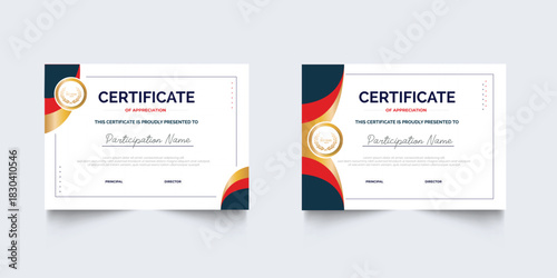Set of geometric business Certificate of appreciation template frame border premium design. Certificate of Appreciation for business and education premium design.