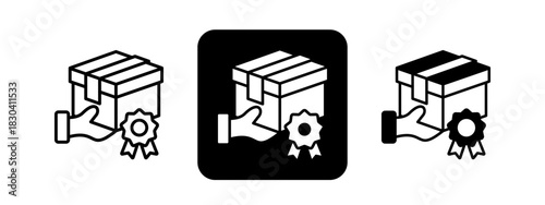 Brand Loyalty  Solid color and black line drawing vector illustration set