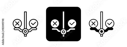 Ethical  Solid color and black line drawing vector illustration set