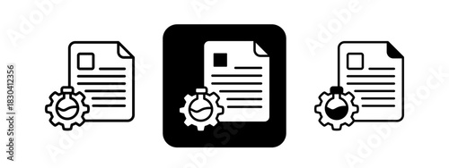 Experiment  Solid color and black line drawing vector illustration set