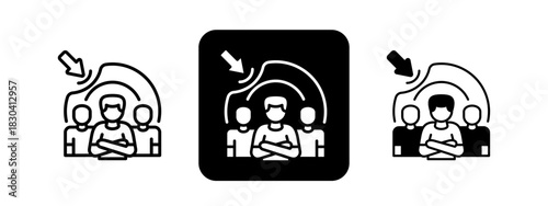 Resilience  Solid color and black line drawing vector illustration set