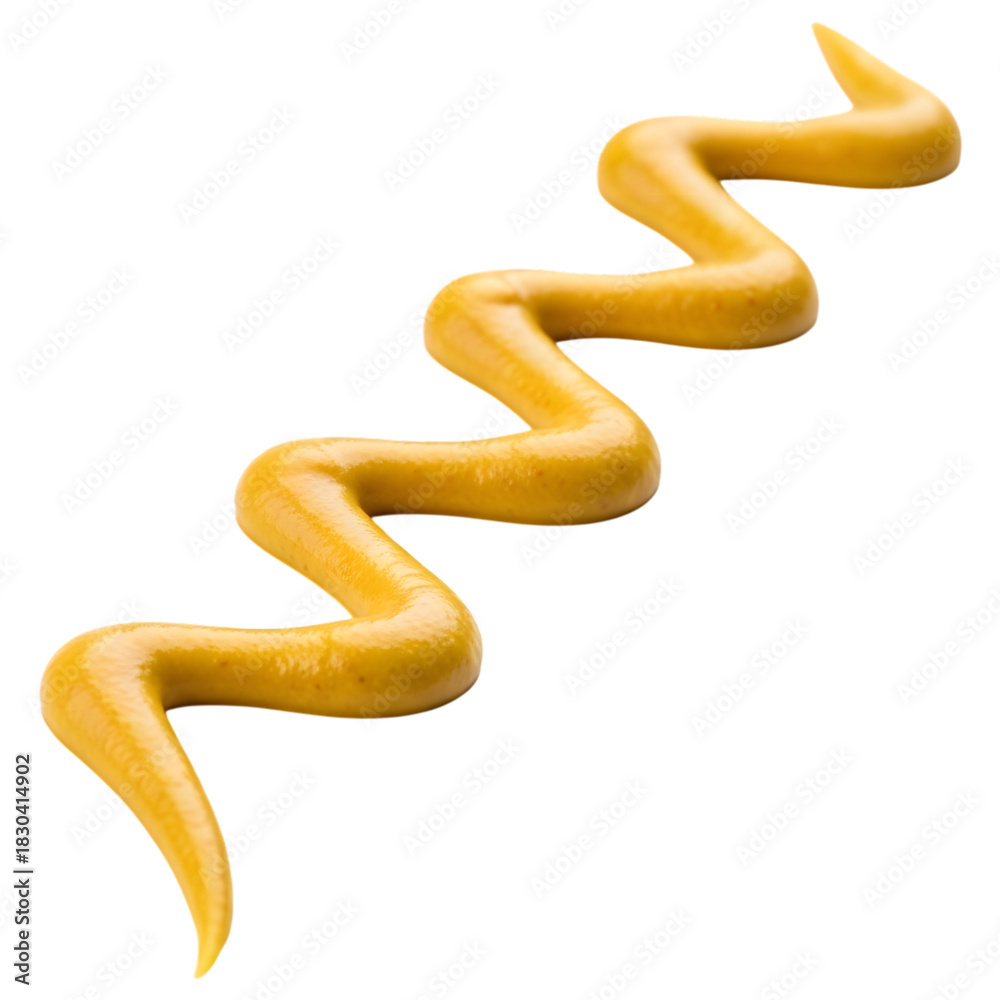 Obraz premium Mustard swirl isolated on transparent background condiment design element