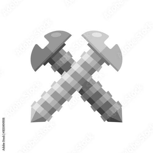 Gray cross screw icon vector design