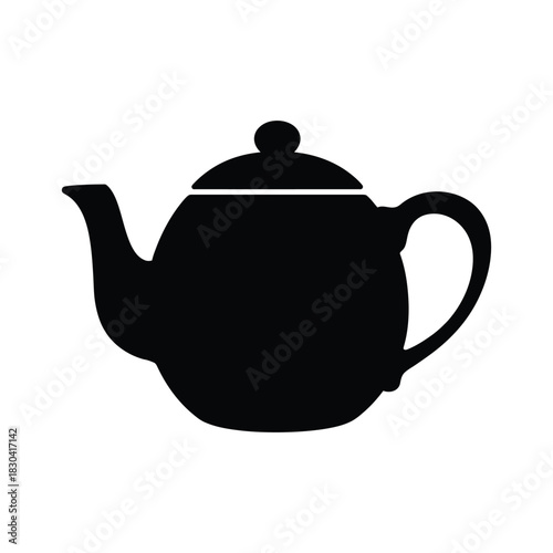 Teapot Silhouette - Tea Time, Beverage & Kitchen Utensil