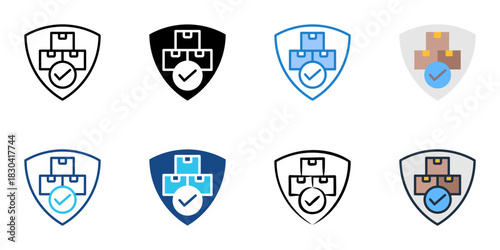 Safety stock icon set multiple style vector collection 
