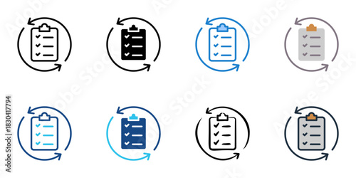 Cycle counting icon set multiple style vector collection 
