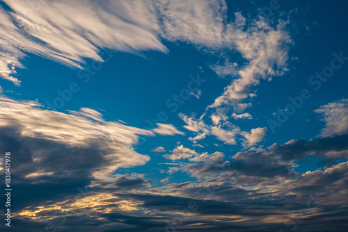 white and gray clouds in blue sky.