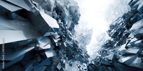 Fototapeta Naklejka Na Ścianę i Meble -  Abstract Geometric Structure Perspective View