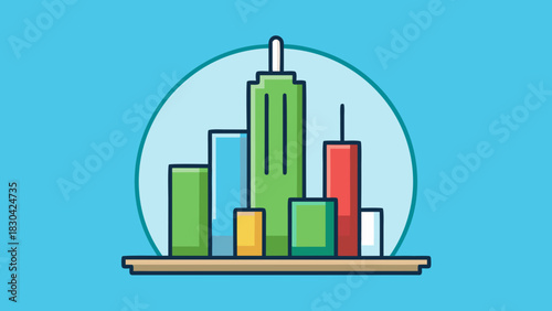 Illustration of City Buildings Representing Market Capitalization