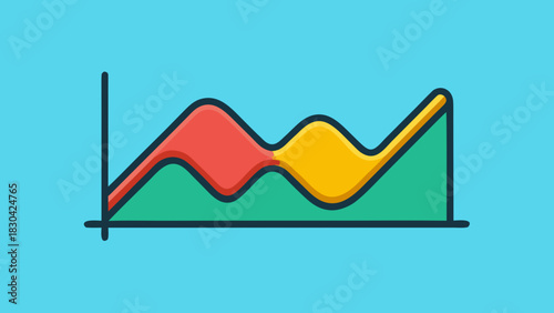 A colorful graph showing market volatility over time