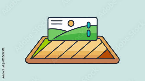 Illustration of Farmland with Investment Chart Visual Display