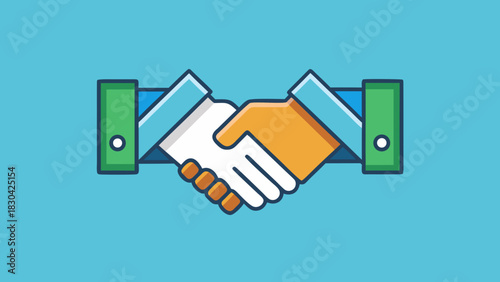 Two hands shaking in partnership representing a business deal