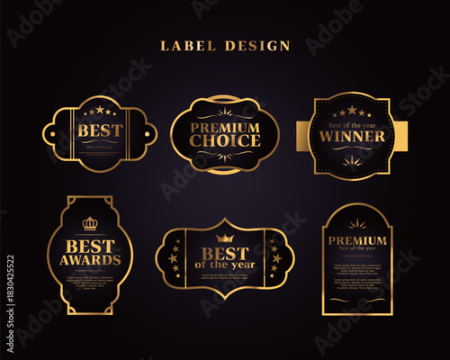 고급 금박 라벨 템플릿 08
