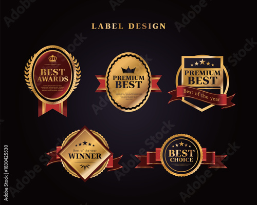 고급 금박 라벨 템플릿 09
