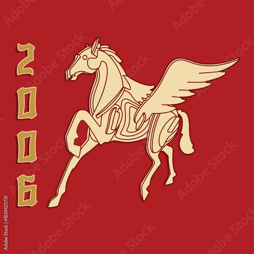  wooden pegasus catted on  wooden pegasus catted on