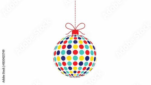 Colorful Dots Christmas Ornament Festive Holiday Decoration, Vibrant Celebrations, Unique Design Elements, and Joyful Seasonal Greetings - Perfect for Cards