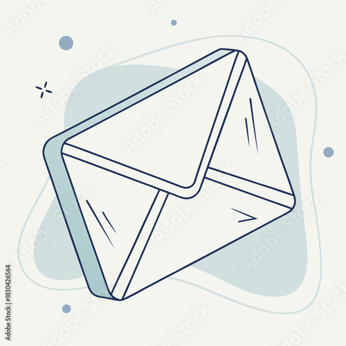Illustration of a stylized envelope with a subtle background