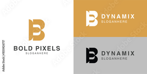 Modern Layered Letter B Logo – Minimalist Digital Branding Design