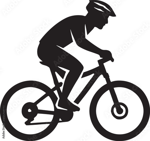 Mountain Biker Silhouette Vector – Minimal Action Sports Design