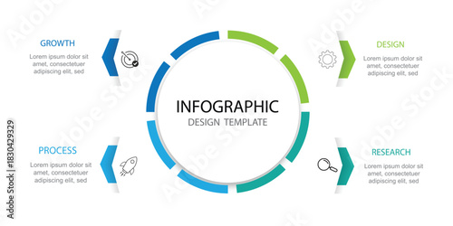 business infographic design template, whit 4 steps.